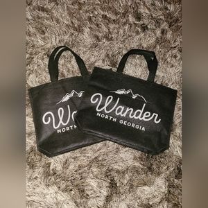 2 Reusable Wander North GA Black Bags